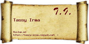Tassy Irma névjegykártya