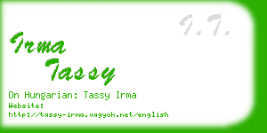 irma tassy business card